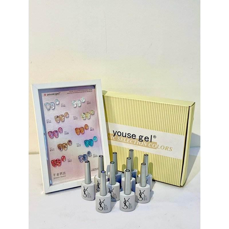 YOUSE GEL Glitter Squinn / Warna Glitter Kutek Gel Youse / Nail Gel Polish Glitter