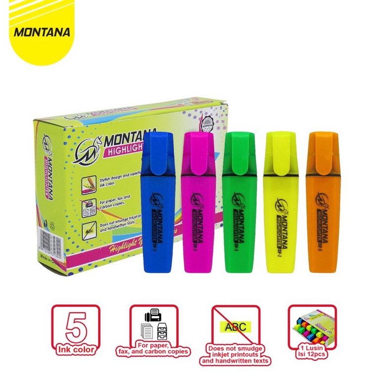 

KODE E64C 1BOX12PCS MONTANA HIGHLIGHTER STABILO MONTANA SH1 SH1P SH2
