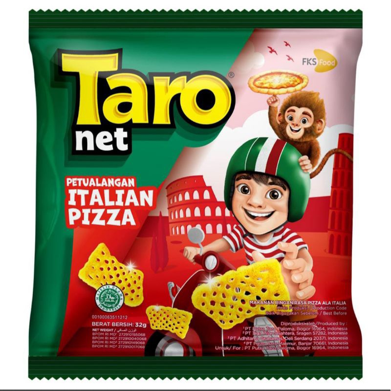 

[ 32 gram ] Cemilan Snack Taro net Makanan Ringan rasa Pizza ala Italian Petualangan Italian Pizza Harga 1 Bungkus