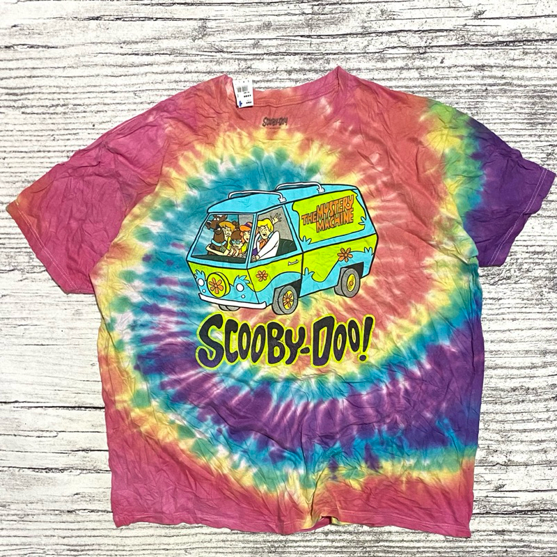 Kaos tshirt Kartun Scooby-Doo Scooby doo tie dye build up fullcolor official second