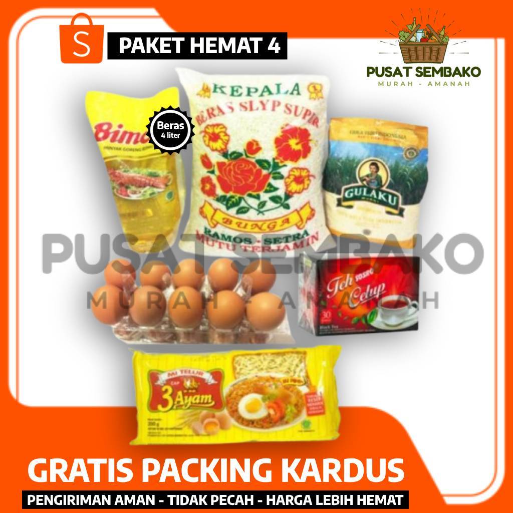 

Paket Sembako Murah Hampers Pengajian Santunan Syukuran [PAKET 4] - GRATIS PACKING KARDUS