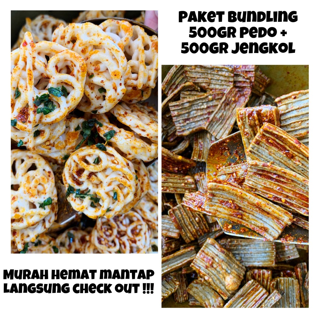 

Paket hemat paket bundling kerupuk jengkol 500gram + seblak pedo 500gram