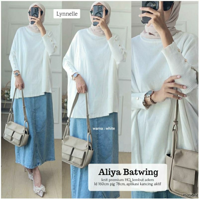 Aliya batwing kaos atasan rajut premium super jumbo ld 160