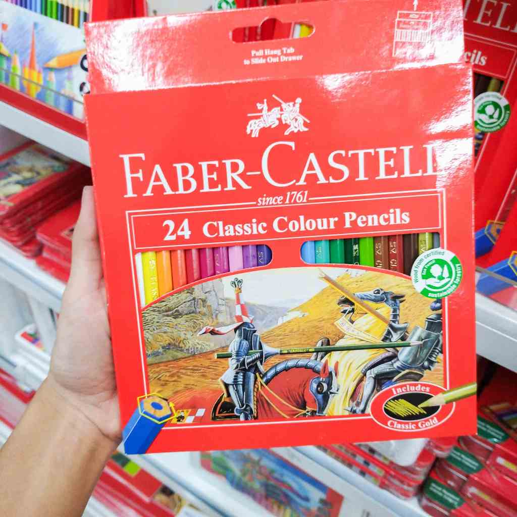 

FABER CASTELL 24 CLASSIC COLOUR PENCIL PENSIL WARNA ALAT TULIS SEKOLAH STATIONERY HAMPERS SOUVENIR ULANG TAHUN ANAK