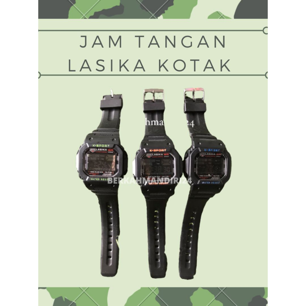 Jam Tangan Digital Pria Lasika Kotak Anti Air Lasika Jam Tangan Sport Original W-F109