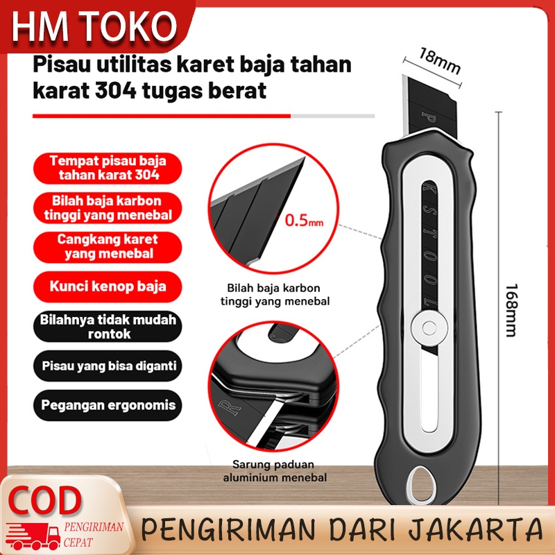 

HM TOKO Pisau Cutter Keenness terbaru kuat tidak mudah patah dan tajam