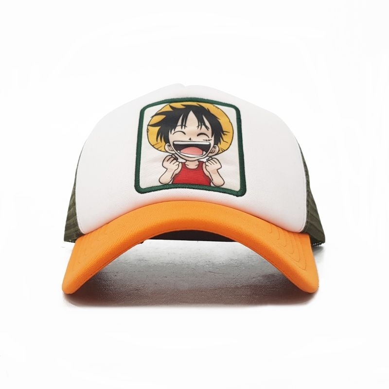 Topi Trucker Pria Luffy Anime Boy One Piece Original Distro