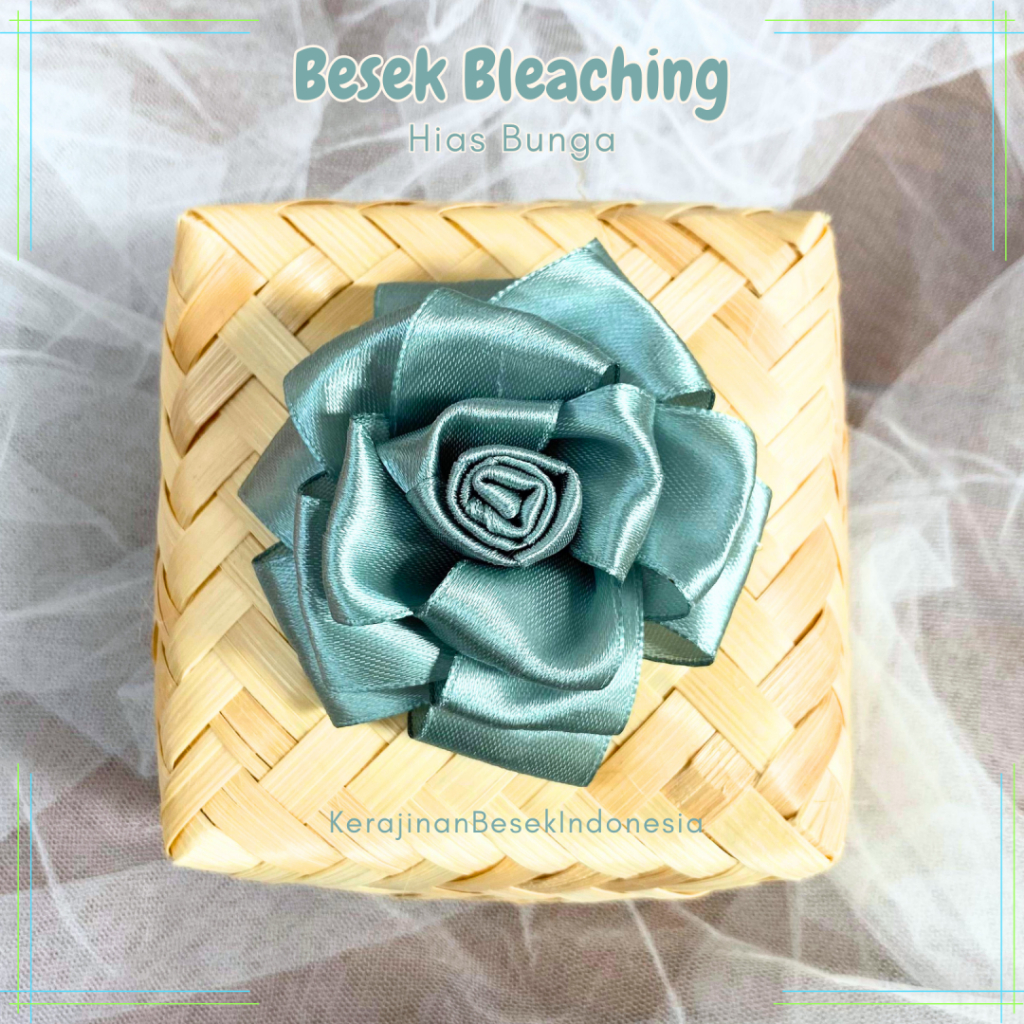 

BESEK BLEACHING 10 cm - 12 cm PITA BUNGA MAWAR Box souvenir pernikahan hampers mini kotak snack