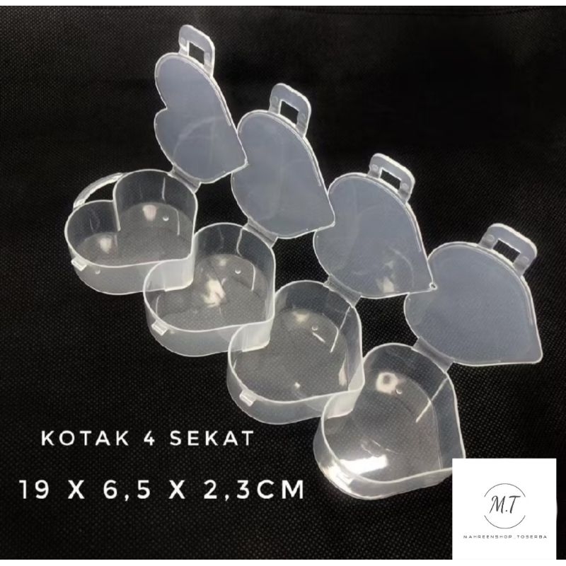 Box / Kotak / Storage Plastik Penyimpanan Manik Mote Love 4Sekat