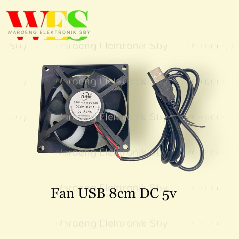 FAN USB 8 CM DC 5 VOLT KIPAS USB STB