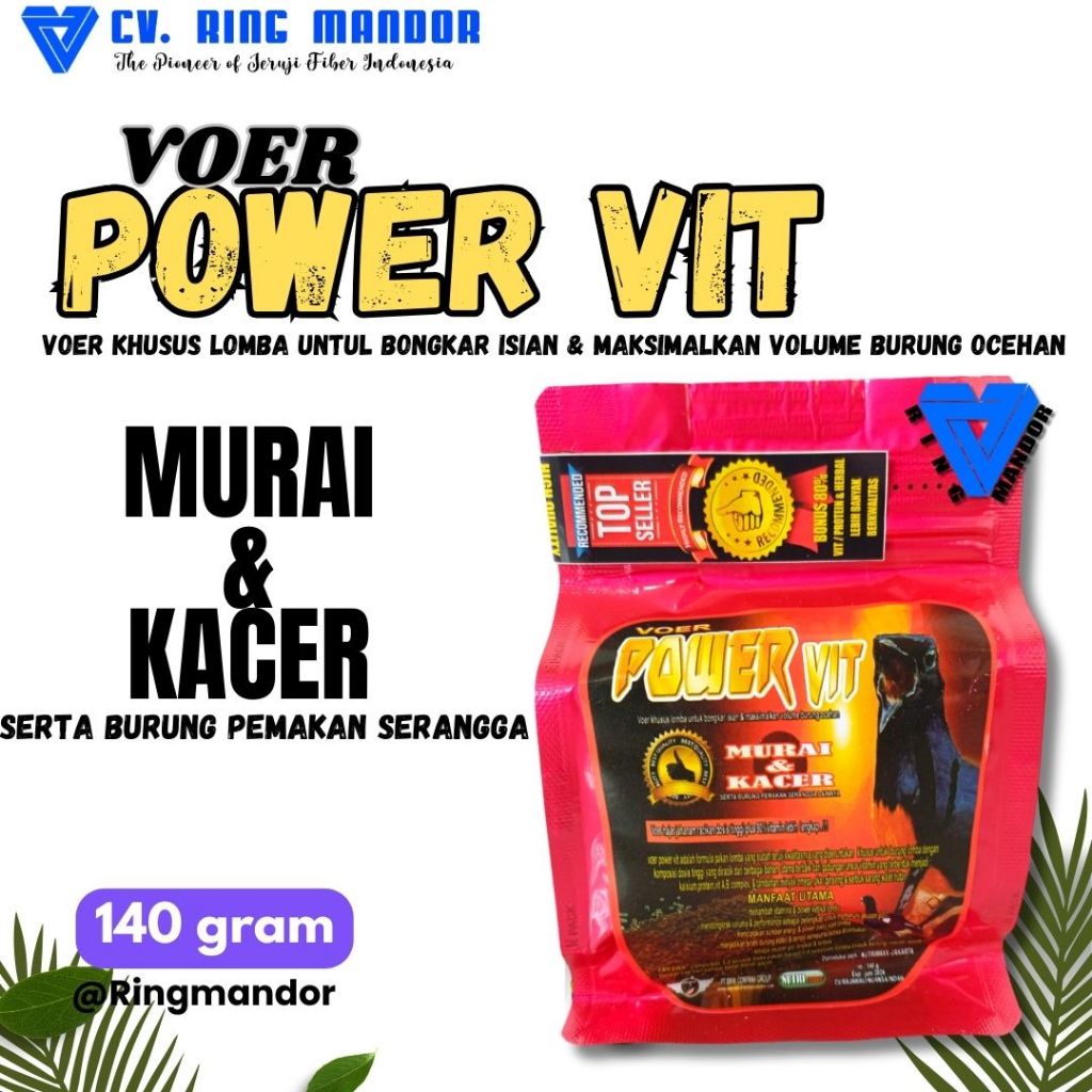 Voer Power Vit Pakan Burung Murai batu lomba Dan Kacer