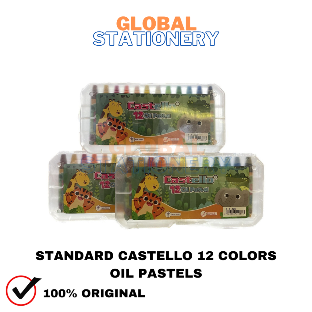 

Crayon Minyak OIL PASTELS STANDARD CASTELLO 12 C 12C 12 Color 12 Warna