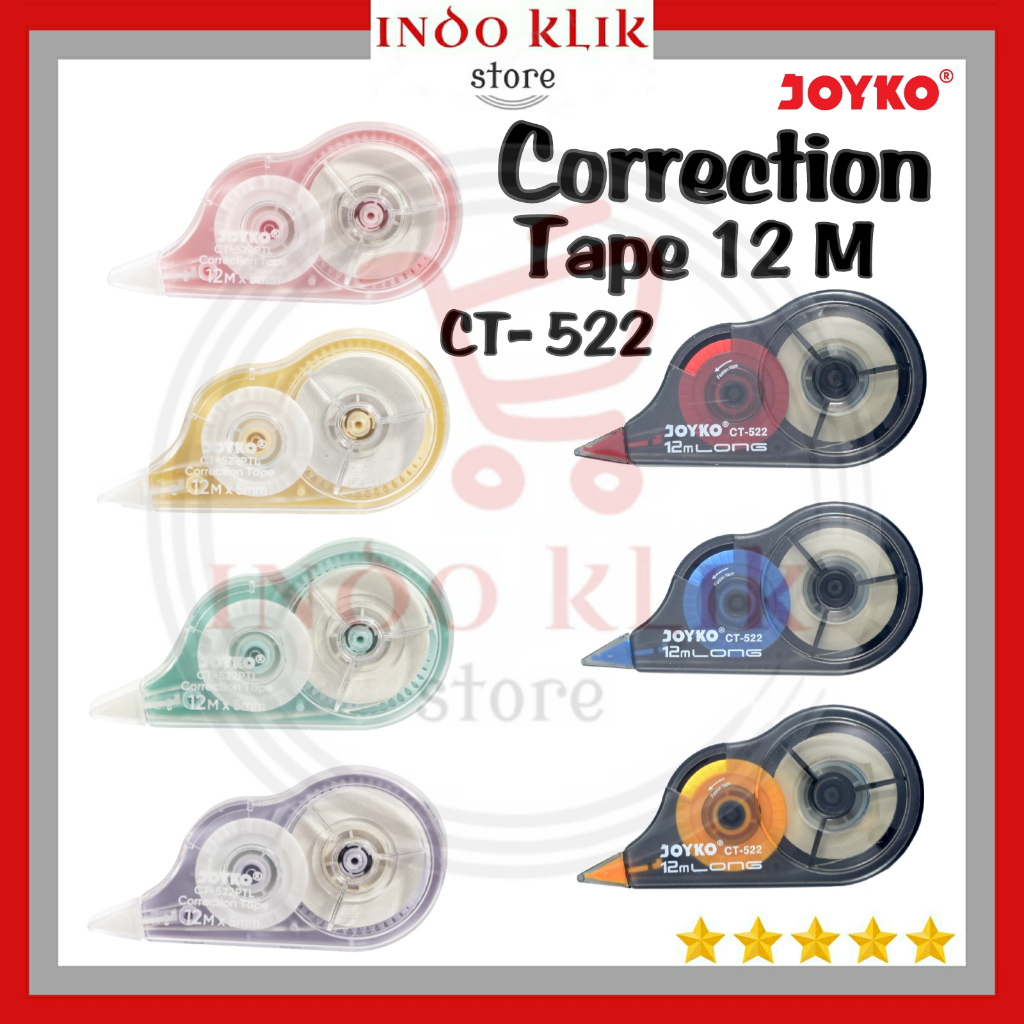 

Correction Tape Joyko CT-522 12 Meter / Tipe X Kertas Rol CT 522 12 M