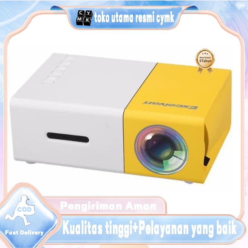 CYMK Mini Proyektor LED YG300 / 1080P LCD Portable Projector Home | proyektor mini untuk hp ori