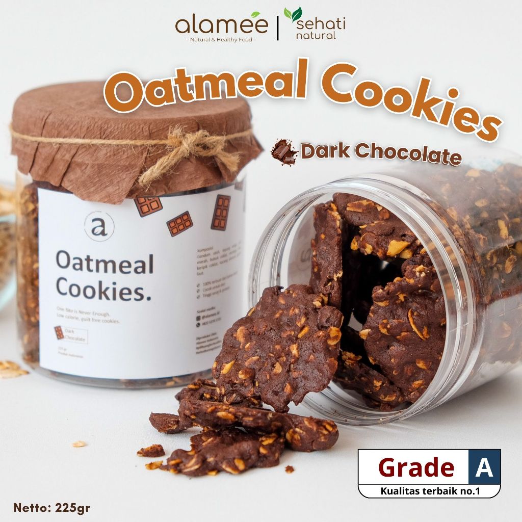 

Oatmeal Cookies Dark Coklat Oat Snack Sehat Makanan Anak Bayi Balita Premium Kue Kering Cookie