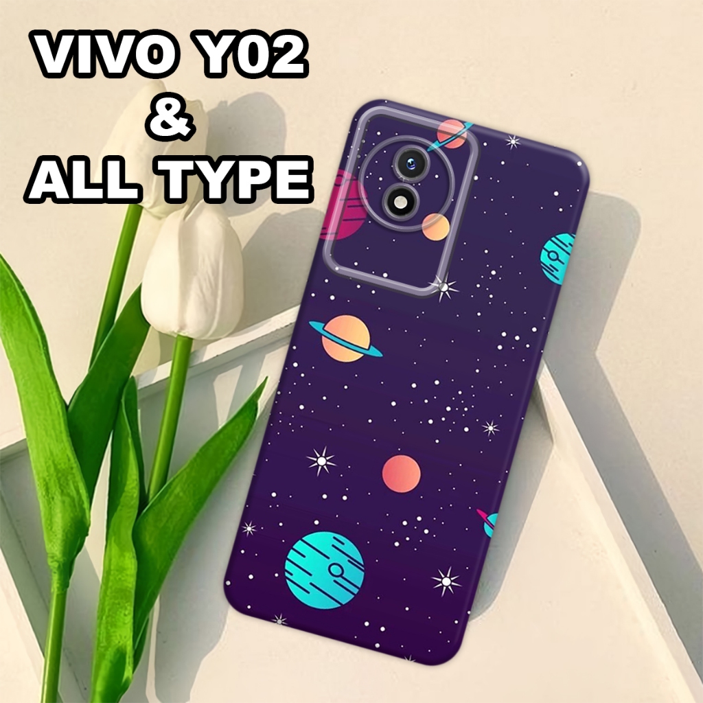 G29 - Case Pro Camera VIVO Y02  - motif PLANET - silikon VIVO Y02 - softcase VIVO Y02 - bahan karet 