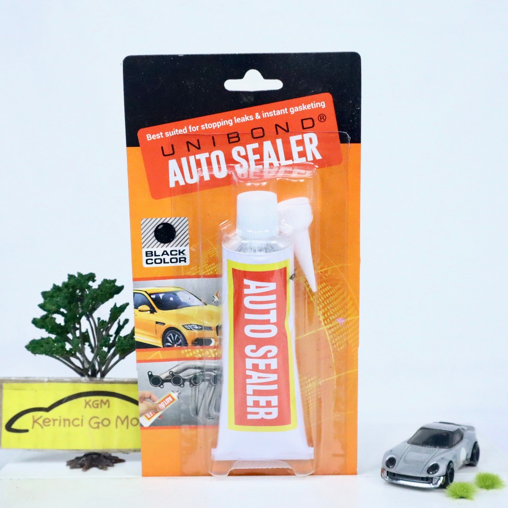 Unibond Hitam 70gr Auto Sealer Lem Gasket Perekat Besi Plastik Kaca Kayu High Temperatur