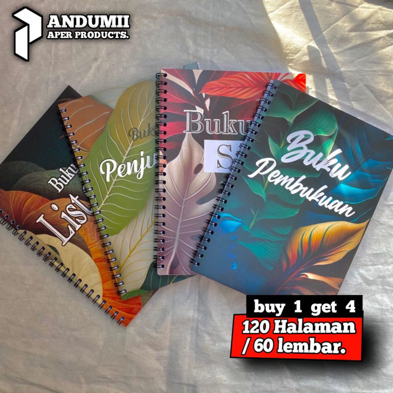 

BUY 1 GET 4 PAKET BUKU ONLINE SHOP SPIRAL A5 120 HALAMAN