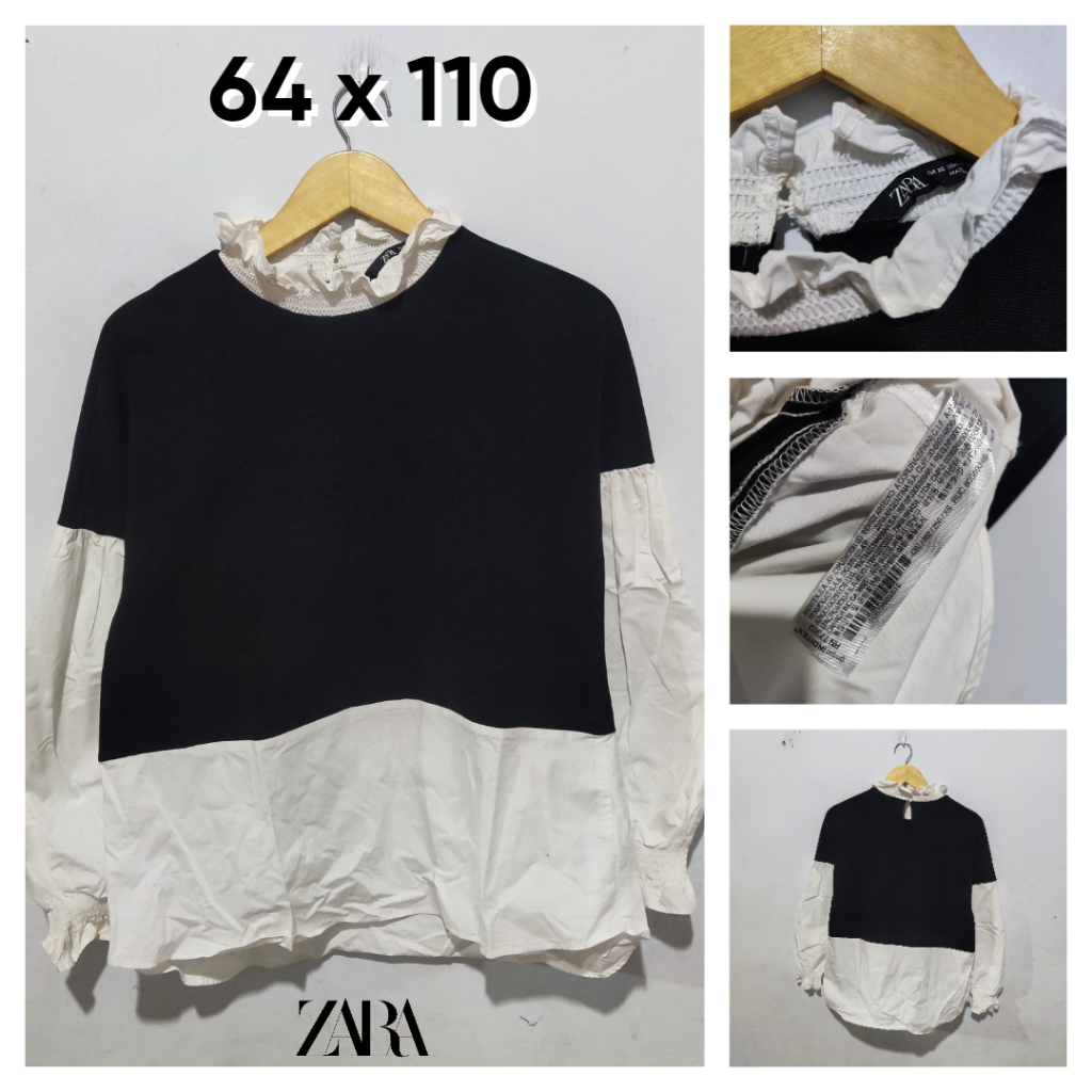 Atasan Wanita Zara Hitam Mix Size M Cewek Outer Sweater BC789