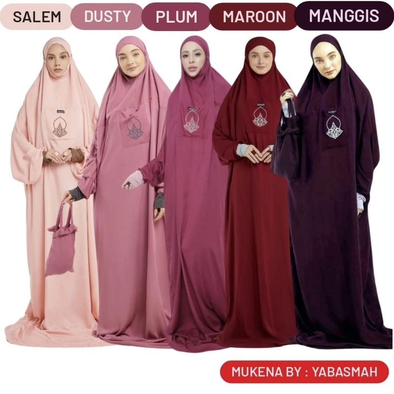 Mukena yabasmah dewasa polos motif/mukena terusan/ mukena terompah/mukena tarim