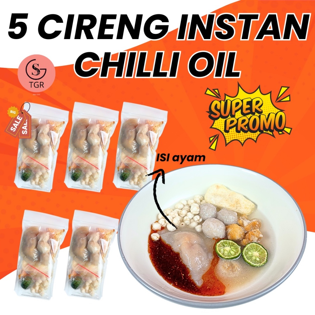 

5 BKS CIRENG AYAM INSTAN [ CHILLI OIL ] HOTPOT INSTAN