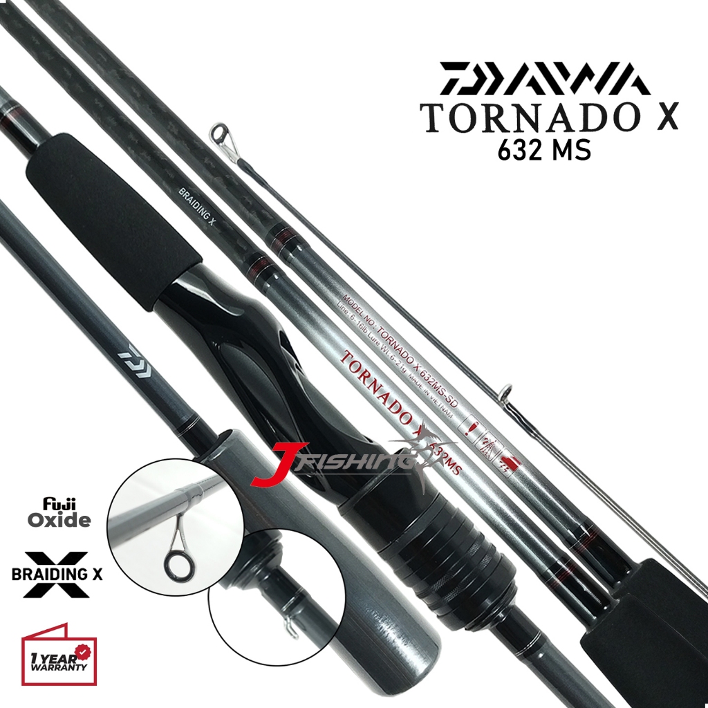Joran DAIWA TORNADO X 23 | Fuji | Braiding X | Spinning Casting | Sungai Danau Laut | Resmi