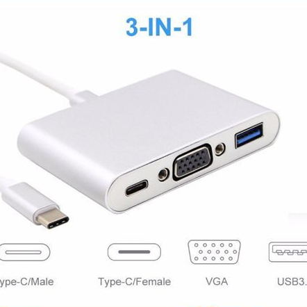 Converter USB Type C To VGA + USB | KONVERTER USB C TO VGA USB