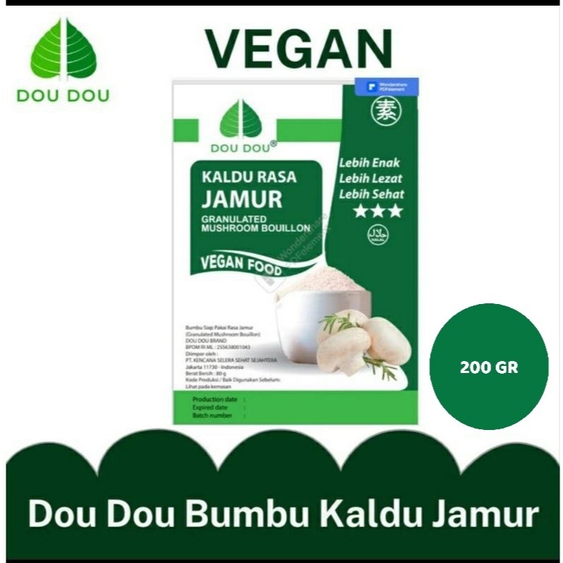 

Dou Dou Bumbu Kaldu Jamur 200g Halal Vegan Exp Date 05/2026