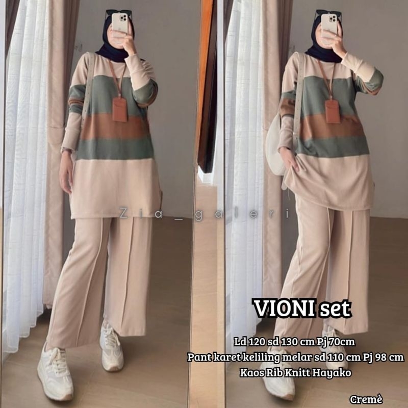 VIONI SET WANITA BAHAN KAOS KNITE PREMIUM TEBAL MELAR HALUS SETELAN BAJU WANITA JUMBO MODIS TRENDI B