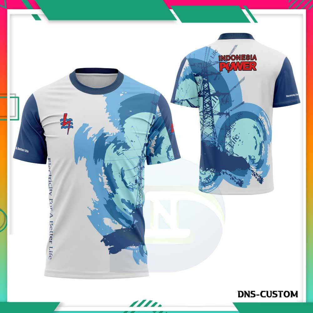 Kaos PLN Pria - Baju PLN Lengan Pendek Fullprint - Jersey PLN Listrik Pintar Free Nicknames