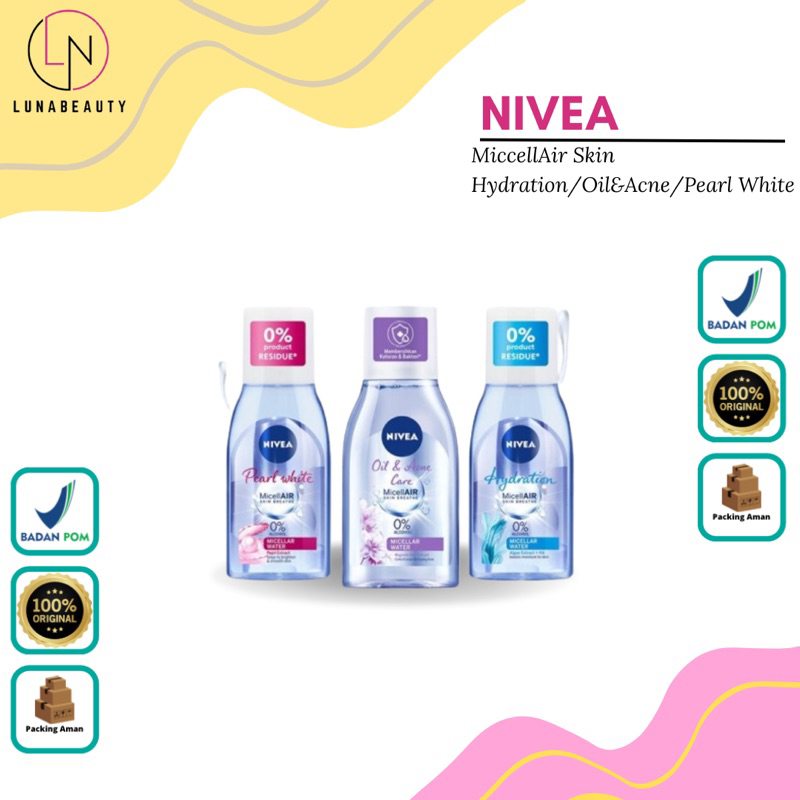 ❤️LUNA❤️ Nivea MicellAir Skin Breathe Hydration / Pearl & White / Oil & Acne Care