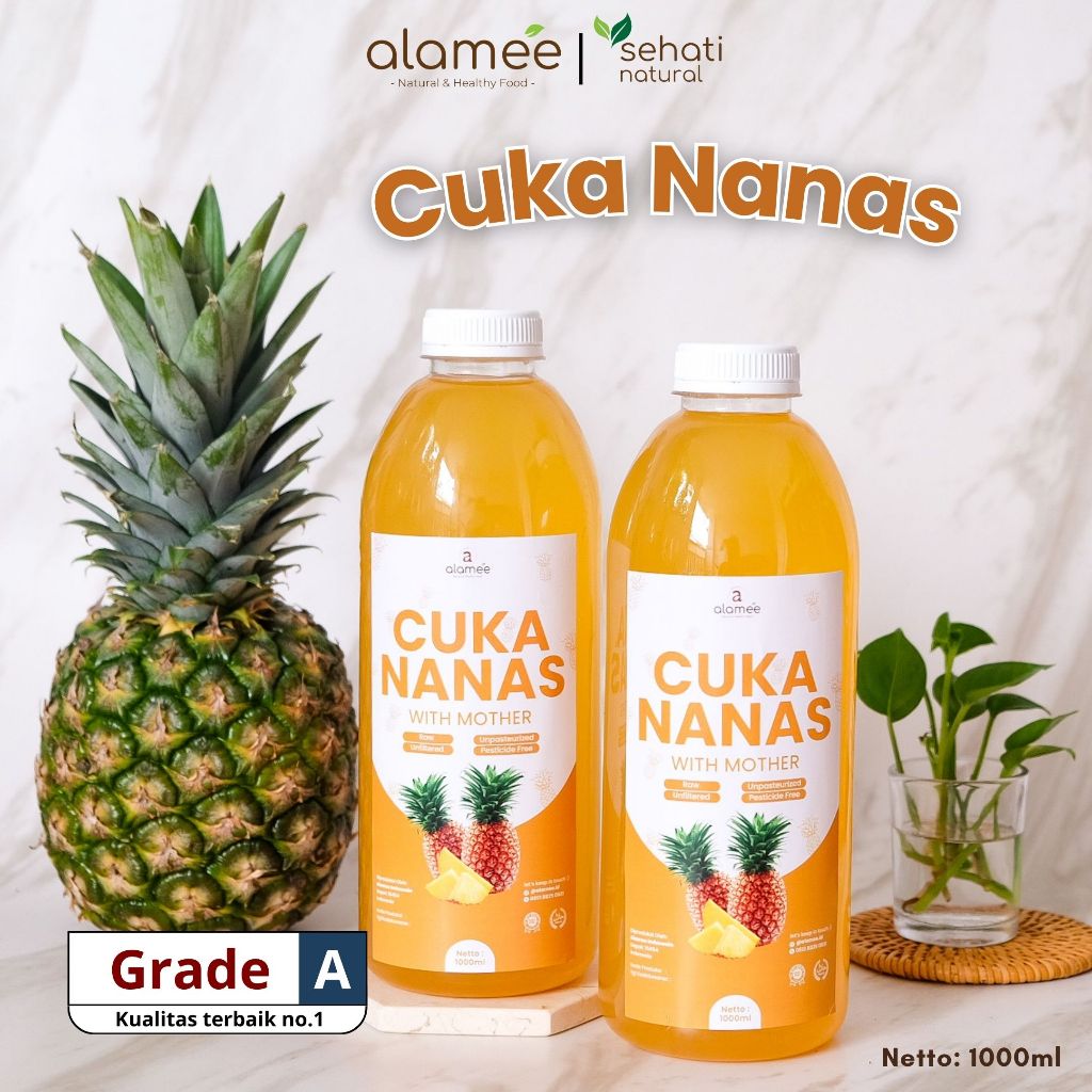 

Cuka Nanas Original Pineapple Cider Vinegar With Mother Organik Natural Buah Nanas Alami