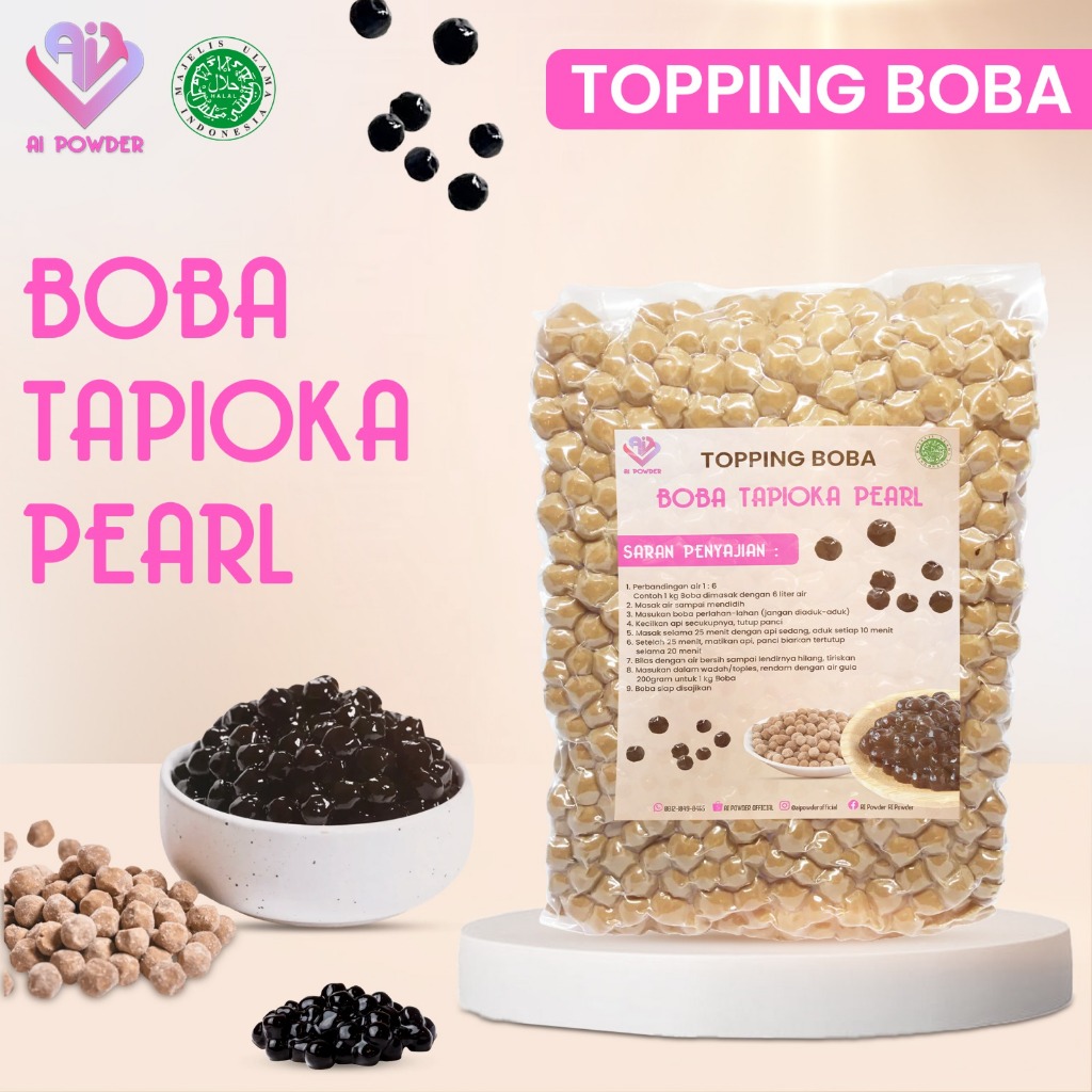 

Boba Tapioka Pearl Premium Topping Minuman Boba Drink 1Kg