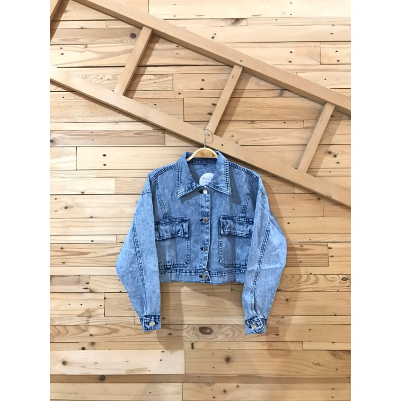 JAKET JEANS WANITA/JAKET JEANS CROP/JAKET JEANS KEKINIAN