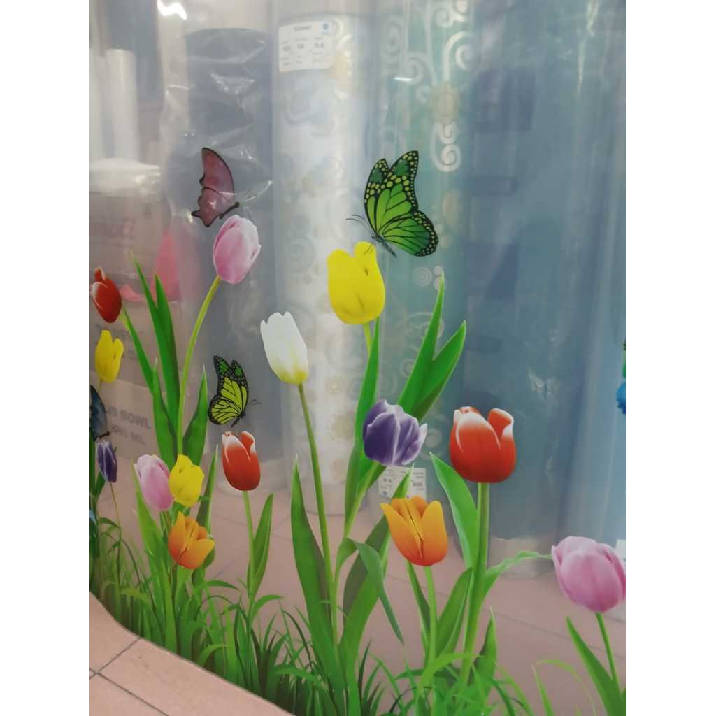 RB Fiber Plastik Plat Penutup Pagar Motif TULIP CLEAR