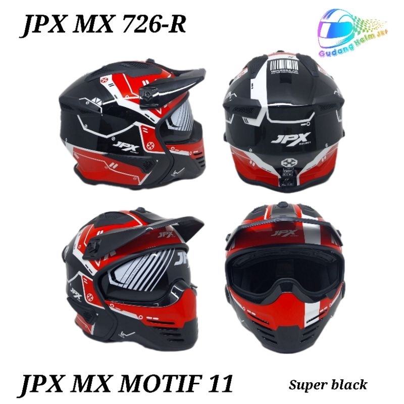 Helm JPX MX 726-R Full Face JPX MX Motif MX 11
