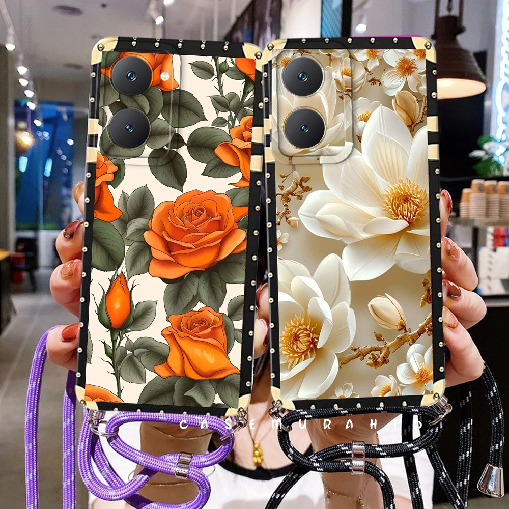 CM_Id8 Softcase Tali For Vivo Y03 Y02 Y15S Y35 Case Terabaru - Case Cantik - Case tali pink Aestheti