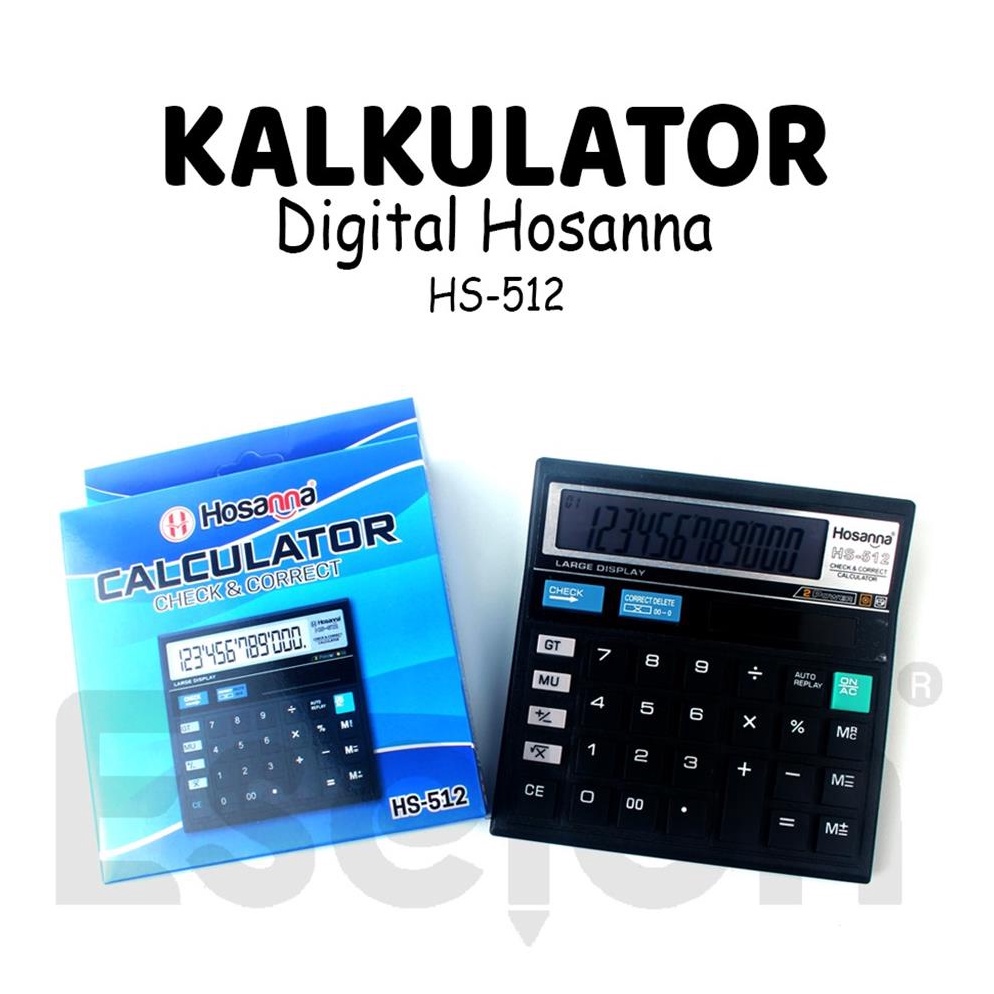 

KODE A27G Kalkulator Hosanna 12DIGIT Kalkulator HS512 CHECK CORRECT