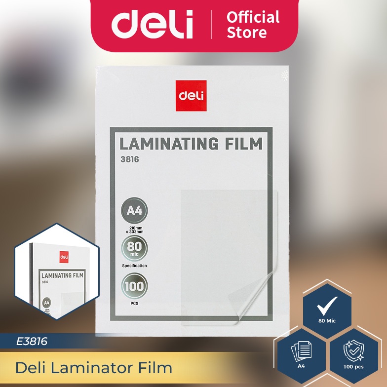 

KODE V34Z Deli Laminator Pouch Plastik Laminating Laminasi Film A4 8 MIC Isi 1 PCS Kualitas Tinggi E3816