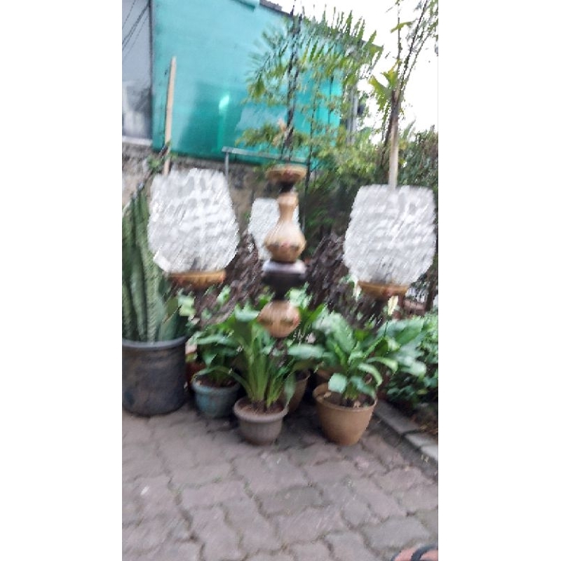 lampu gantung antik cabang 5 dari cristal