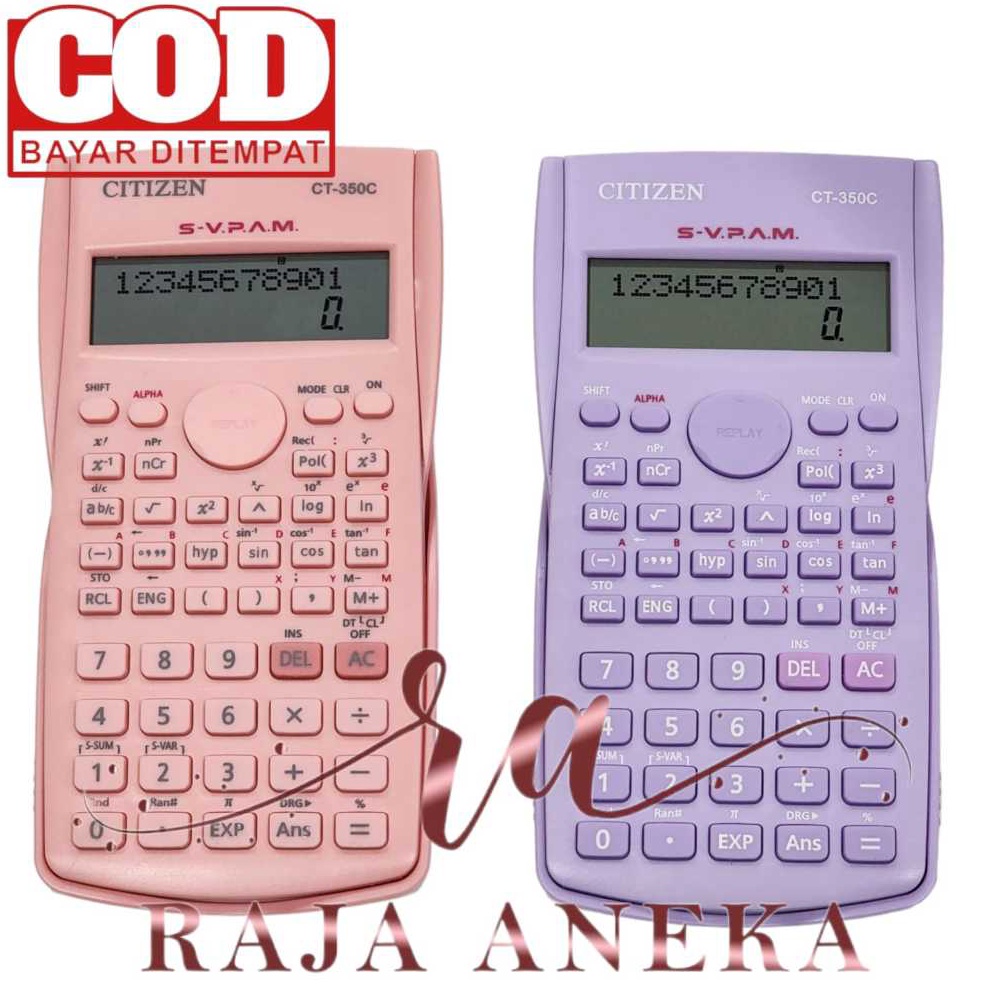 

KODE A52Z Calculator Scientific CITIZEN CT35C pink ungu pastel lilac Kalkulator anak sekolah trigonometri sin cos tan ct 35 c Warna Cantik Menarik