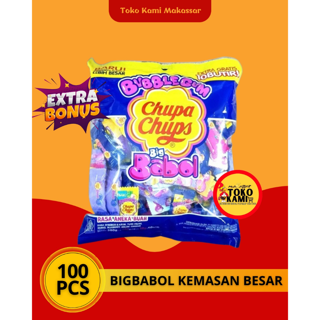 

Permen Karet Big Babol Chupa Chups Varian Baru Rasa Aneka Buah 1 Bungkus Isi 40 pcs Ready Stok