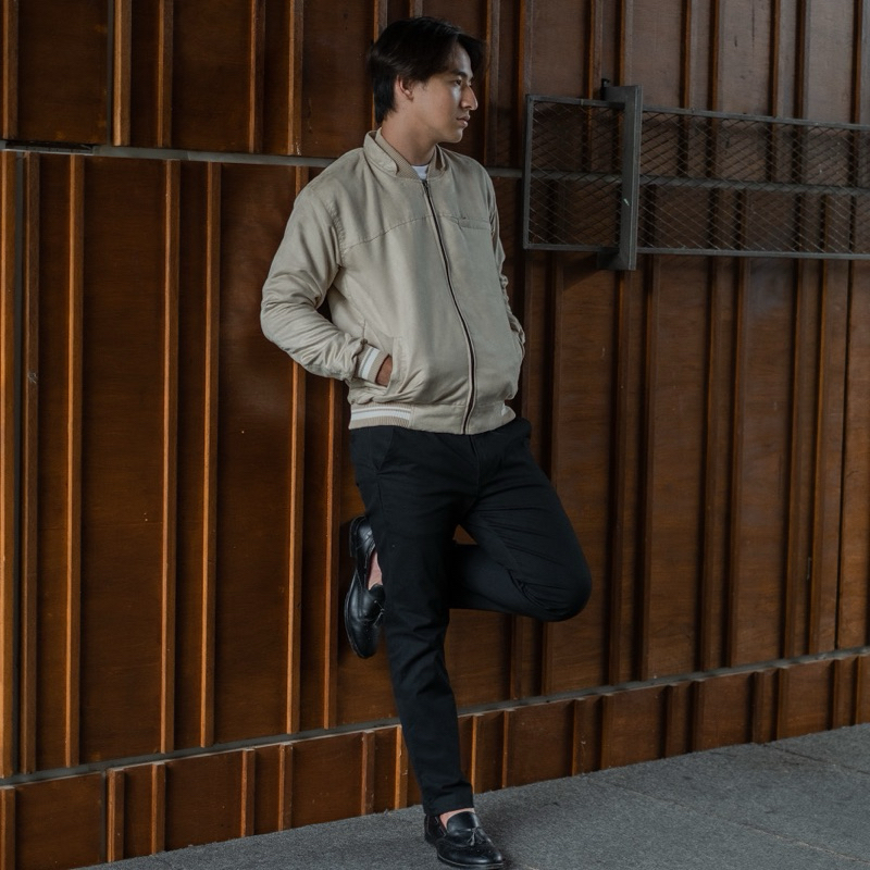 BAPIN Jaket Pria Premium Suede Cream