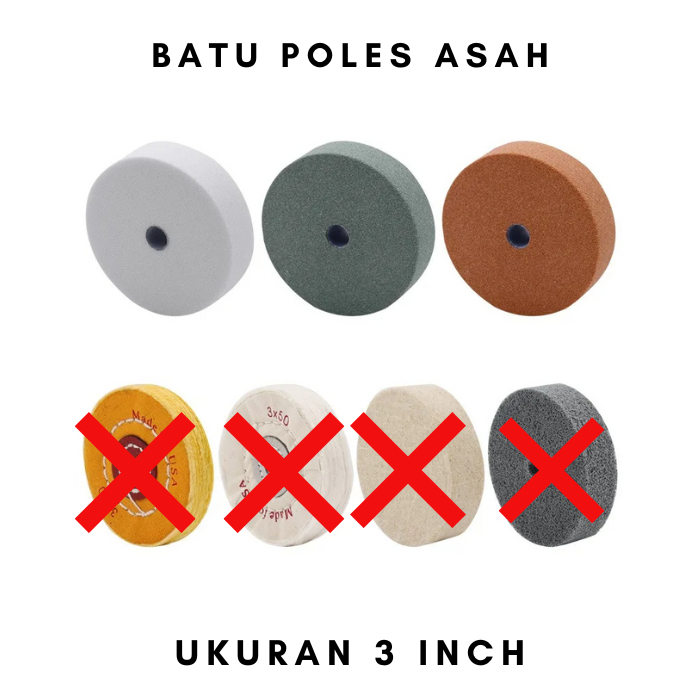 Alat Poles Batu Gerinda 3 Inch Batu Gerinda Tangan Asah Duduk Pemoles Pengasah Alat Dapur