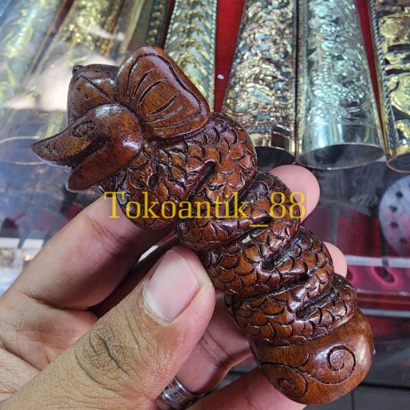Gagang keris ukir naga raja halusan / handle keris / warangka keris Kode js72