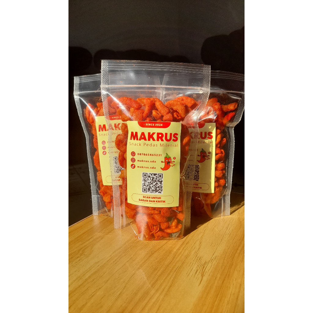 

Makaroni pedas daun jeruk - Makaroni pipa Gurih & Renya teman Kemasan pouch 100g