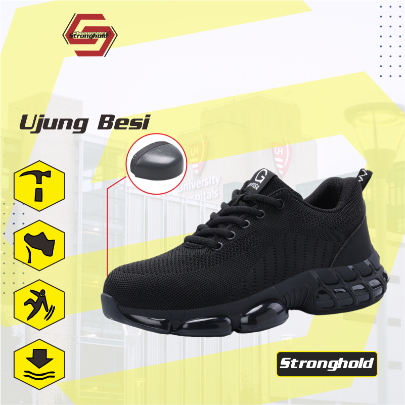 [Diskon] Sepatu Safety Sport  New Original By Guyisa Black | Sepatu Safety Sport | Sepatu Kerja | Se