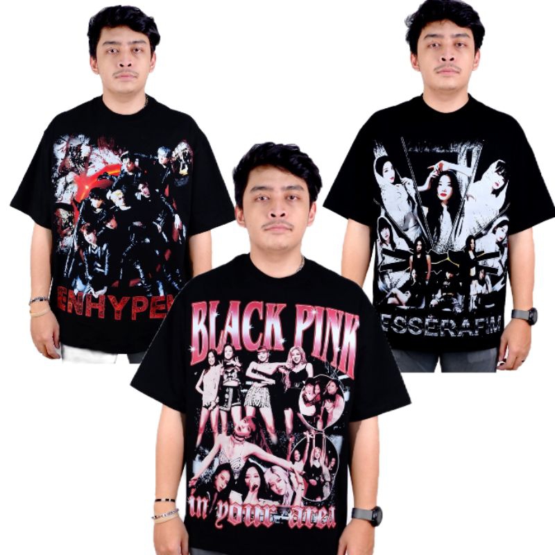 KAOS BLACK PINK KPOP SERIES KAOS LESSEFARIM KAOS ENHYPEN OVERSIZED