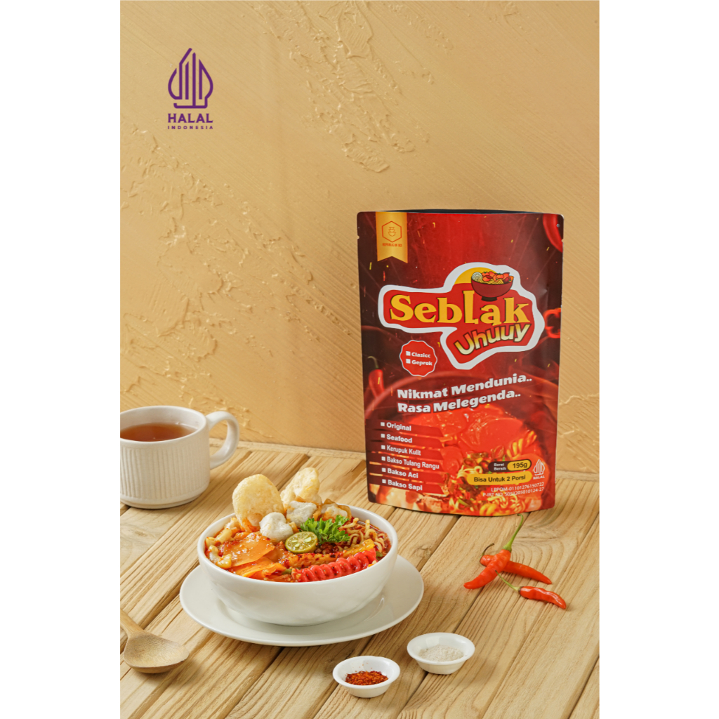 

Seblak Instan Premium Uhuuy Toping Baso Sapi - Isi Komplit