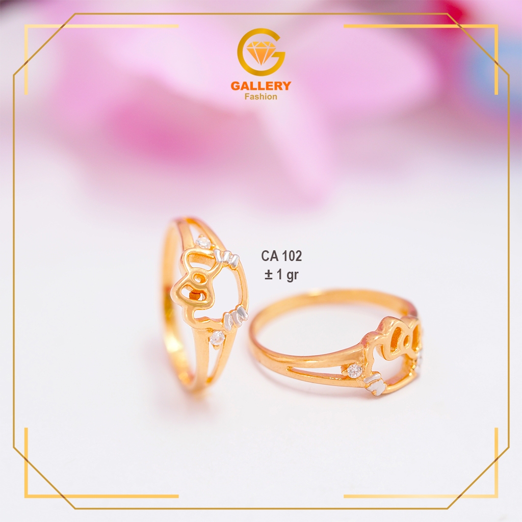 Cincin Anak Emas Tua 16K Gold (700) dan Emas Muda 8K (375) Karakter Kitty CAP 102